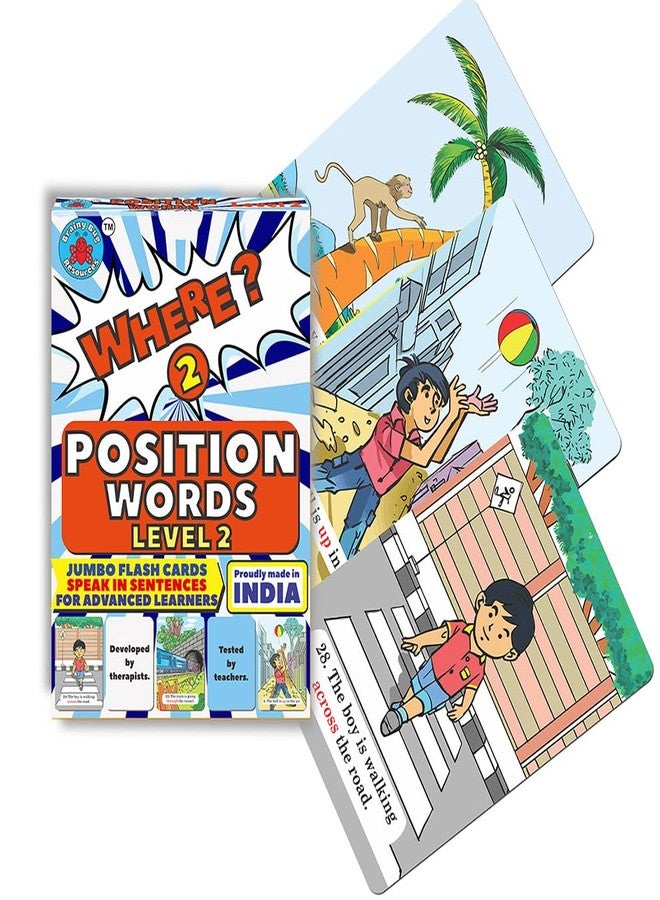 Brainy Bug Resources Flashcards with App-Enabled Audio Feature | Position Words Level 2 | Audio in Hindi, English, Tamil, Telugu, Punjabi, Kannada | Speak English - Image 1